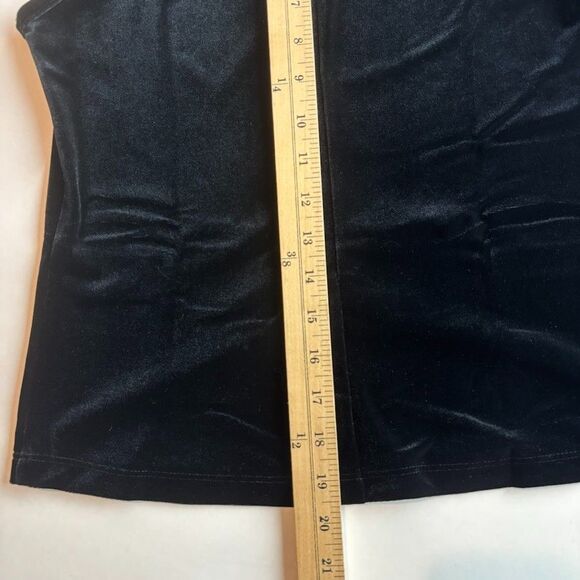 Velvet Sleeveless Womens top Petite S Black Sheer Lace dark Coquette Romantic - Picture 10 of 11